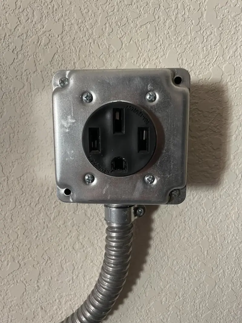 NEMA 14-50 outlet installed for Smart Home Electrical in Middlefield